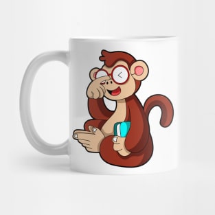 Monkey with Glasses & Book Mug